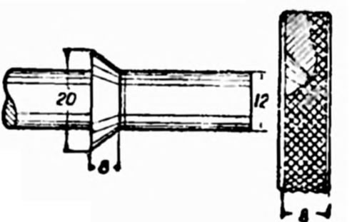 При изготовлении калибра по рис. 184 невозможно для исправления ошибок при подрезке передать размеры